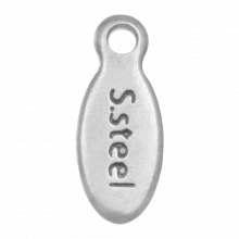 Breloque Acier Inoxydable (10 x 4 x 0.7 mm) Argent Antique (50 pièces)