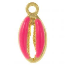 Breloque Émaillée Coquillage Cauris (17 x 8 x 3.5 mm) Hot Pink (5 pièces)