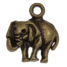 Breloque Éléphant (15.5 x 13.5 x 3 mm) Bronze (25 pièces)
