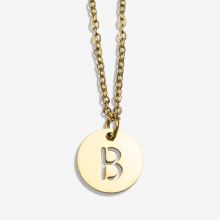 Collier Acier Inoxydable Lettre B (45 cm) Or (1 pièce)