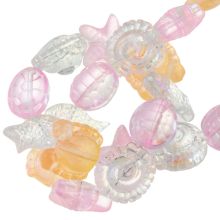 Perles en Verre Océan (12 - 15 x 8 - 15 x 5 - 9 mm) Mix Color Crystal Pink (25 pièces)