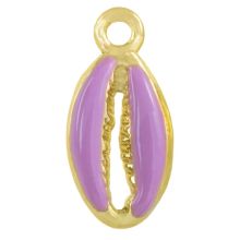Breloque Émaillée Coquillage Cauris (17 x 8 x 3.5 mm) Orchid Purple (5 pièces)