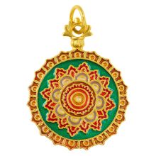 Pendentif Émaillé Mandala (31 x 24 mm) Multi Color - Or (1 pièces)