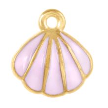 Breloque Émaillée Coquille (11 x 10 x 2.5 mm) Baby Pink (2 pièces)