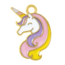 Pendentif Émaillé Licorne (18 x 11,5 x 1 mm) Multi Color (5 pièces)