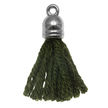 Pompon (20 mm) Seaweed / Argent (5 pièces)