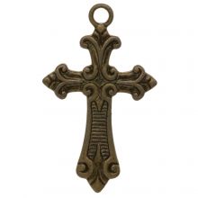 Breloque Croix (39 x 23 mm) Bronze (5 pièce)