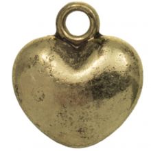 Breloque Cœur (17 x 16 mm) Bronze (2 pièce)