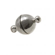 Fermoir Magnétique Acier Inoxydable (13.5 x 8 mm) Argent Antique (1 pièce)