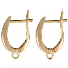 Boucle d'Oreilles à Loquet Arrière  (21 x 12 mm) 18K Gold Plated (4 pièces)