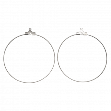 Montures Boucle d'Oreilles (40 mm) Argent Antique (30 pièces)