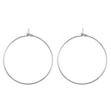 Boucles d'Oreilles Acier Inoxydable (20 x 0.7 mm) Argent Antique (25 pièces)