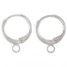 Boucles d'Oreilles Huggie (14.5 x 12 mm) Argent Antique (4 pièces)