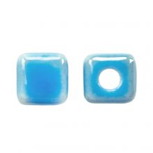 Perles en Céramique Cube (6 x 6.5 mm) Sky Blue (10 pièces)