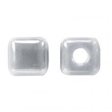 Perles en Céramique Cube (6 x 6.5 mm) Light Grey (10 pièces)