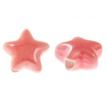 Perles en Céramique Étoile (14 x 8 mm) Salmon Pink (3 pièces)