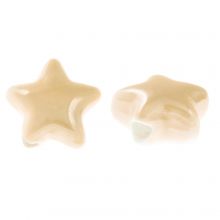 Perles en Céramique Étoile (14 x 8 mm) Beige (3 pièces)