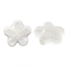 Perles en Céramique Fleur (11.5 x 12 x 5.5 mm) White (5 pièces)