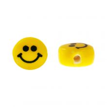 Perles Smiley en Céramique (7 mm) Yellow (5 pièces)