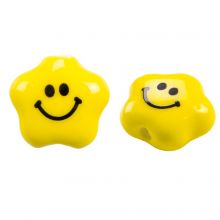 Perles Smiley en Céramique (15 x 17 mm) Yellow (3 pièces)