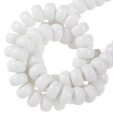 Perles Acryliques Opaque (7 x 4 mm) White (145 pièces)