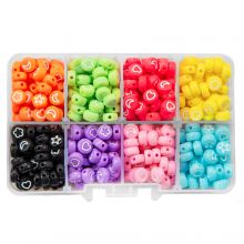 Assortiment - Perles Acryliques (7 x 4 mm) Mix Color-White (500 pièces)