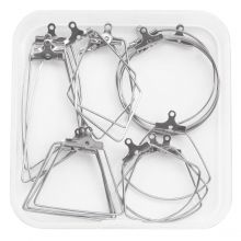 Assortiment - Montures de Boucles d'Oreilles (diverses formes) Argent Antique (20 pièces)