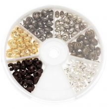 Assortiment - Caches Perles à Écraser (5 mm) Mix Color (200 pièces)