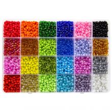 Assortiment XL - Rocailles (4 mm / 24 x 12 grammes) Mix Color