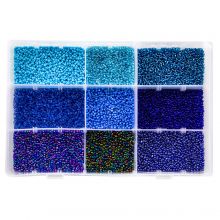Assortiment - Rocailles (2 mm / 9 x 50 grammes) Mix Color Blue