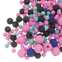 Mélange de Perles Acryliques Mat (4 - 6 - 8 mm) Pastel Pink Mix (50 grammes)