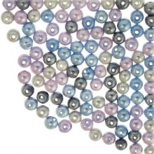 Mélange de Perles en Verre Cirées (6 mm) Mix Color Blue (30 grammes / ca. 100 pièces) 