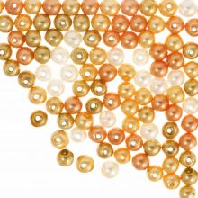 Mélange de Perles en Verre Cirées (6 mm) Mix Color Yellow (30 grammes / ca. 100 pièces) 