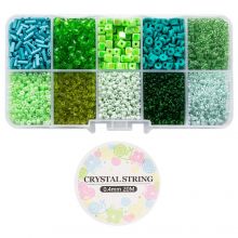Kit DIY Bijoux - Perles en Verre, en Polymère & Acryliques (diverses tailles) Mix Color Green
