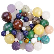 Mélange de Perles en Pierre Naturelle (4 -16 mm) Mixed Stone (100 grammes)