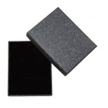Coffret Cadeau Bijoux Papier Kraft avec Mousse Noir (9.5 x 7.5 x 1.5 cm) Anthracite (1 pièce)