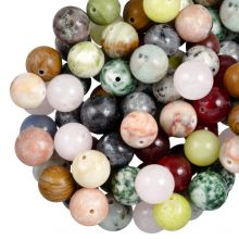 Mélange de Perles en Pierre Naturelle (10 mm) Mixed Stone (100 grammes / env. 65 pièces)
