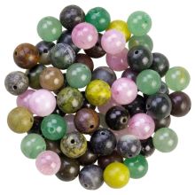 Mélange de Perles en Pierre Naturelle (8 mm) Mixed Stone (100 grammes / env. 120 pièces)