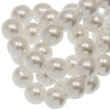 Perles en Verre Cirées Tchèques (6 mm) White Shine (80 pièces)