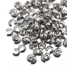 Caches Perles à  Écraser Acier Inoxydable (5 mm) Argent Antique (25 pièces)