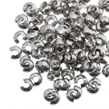Caches Perles à Écraser (6.5 mm) Argent Antique (25 pièces)  