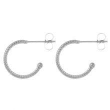 Boucles d'Oreilles Acier Inoxydable (15 x 2.5 mm) Argent Antique (4 pièces)