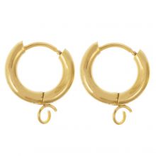 Boucles d'Oreilles Huggie Acier Inoxydable (16 x 13 mm) Or (4 pièces)