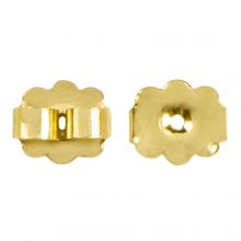 Fermoirs Boucles d'Oreilles Acier Inoxydable (5.5 x 6.5 x 3 mm) Or (10 pièces)