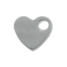 Breloque Acier Inoxydable Coeur (6 x 7 x 1.5 mm) Argent Antique (20 pièces)