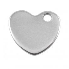 Breloque Acier Inoxydable Coeur (6 x 7 x 1.5 mm) Argent Antique (20 pièces)