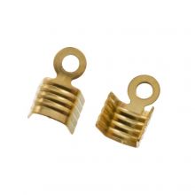 Pince Lacet Acier Inoxydable (pour cuir 2 mm ou daim 3 mm) Or (2 pièces)