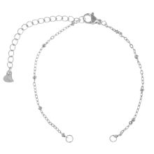 DIY Bracelet - Bracelet Acier Inoxydable Réglable (17 cm) Argent Antique (1 pièce)