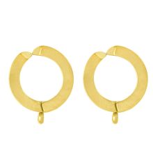 Boucles d'Oreilles Huggie Clip Acier Inoxydable (16 x 13 mm) Or (4 pièces)