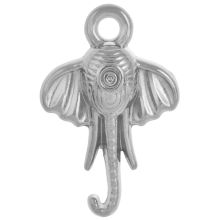 Breloque Acier Inoxydable Éléphant (25 x 16 x 4.5 mm) Argent Antique (2 pièces)